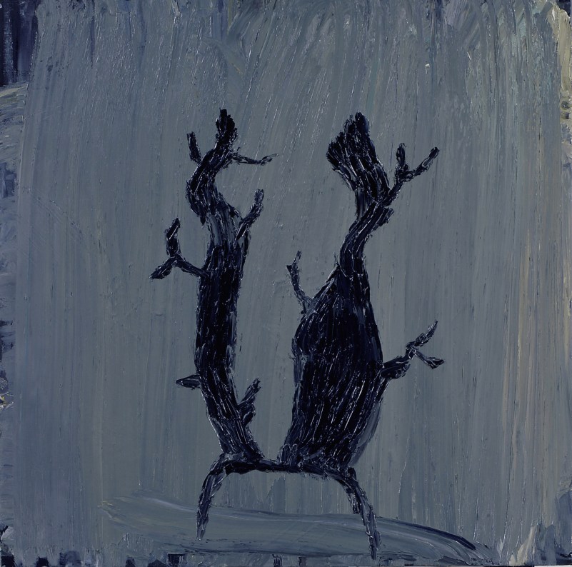 Cuernos de ciervo. 70x70cm. Oleo sobre lienzo.