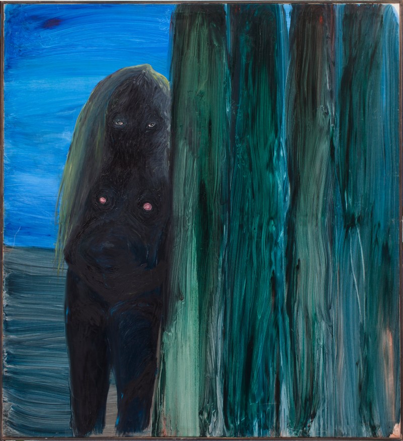 Negra en el parque de atracciones. 180x180cm. Oleo sobre lienzo.